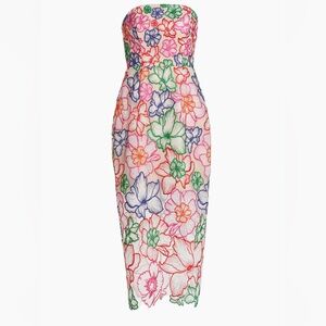 Milly women’s cascading floral embroidered midi dress